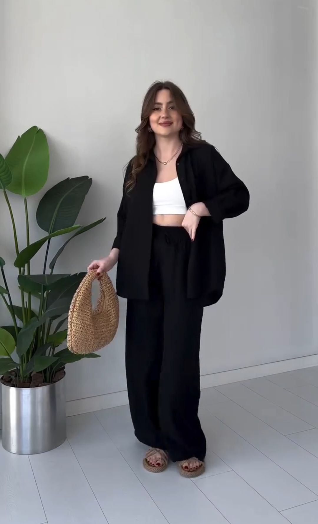 Loose Shirt And Pant Linen Co-ord Set