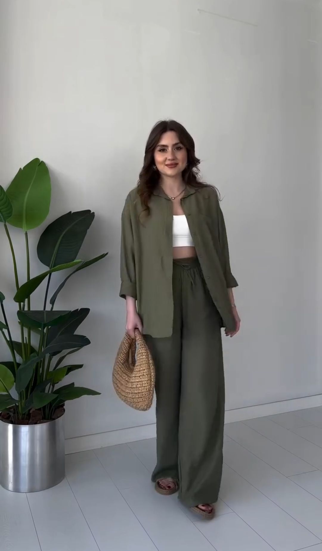 Loose Shirt And Pant Linen Co-ord Set