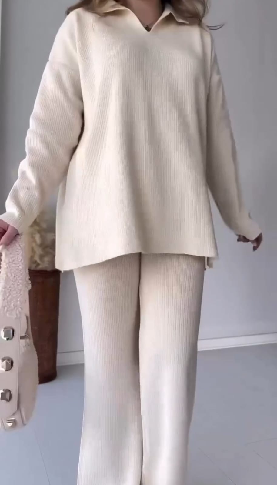 V-Neck Casual Linen Set